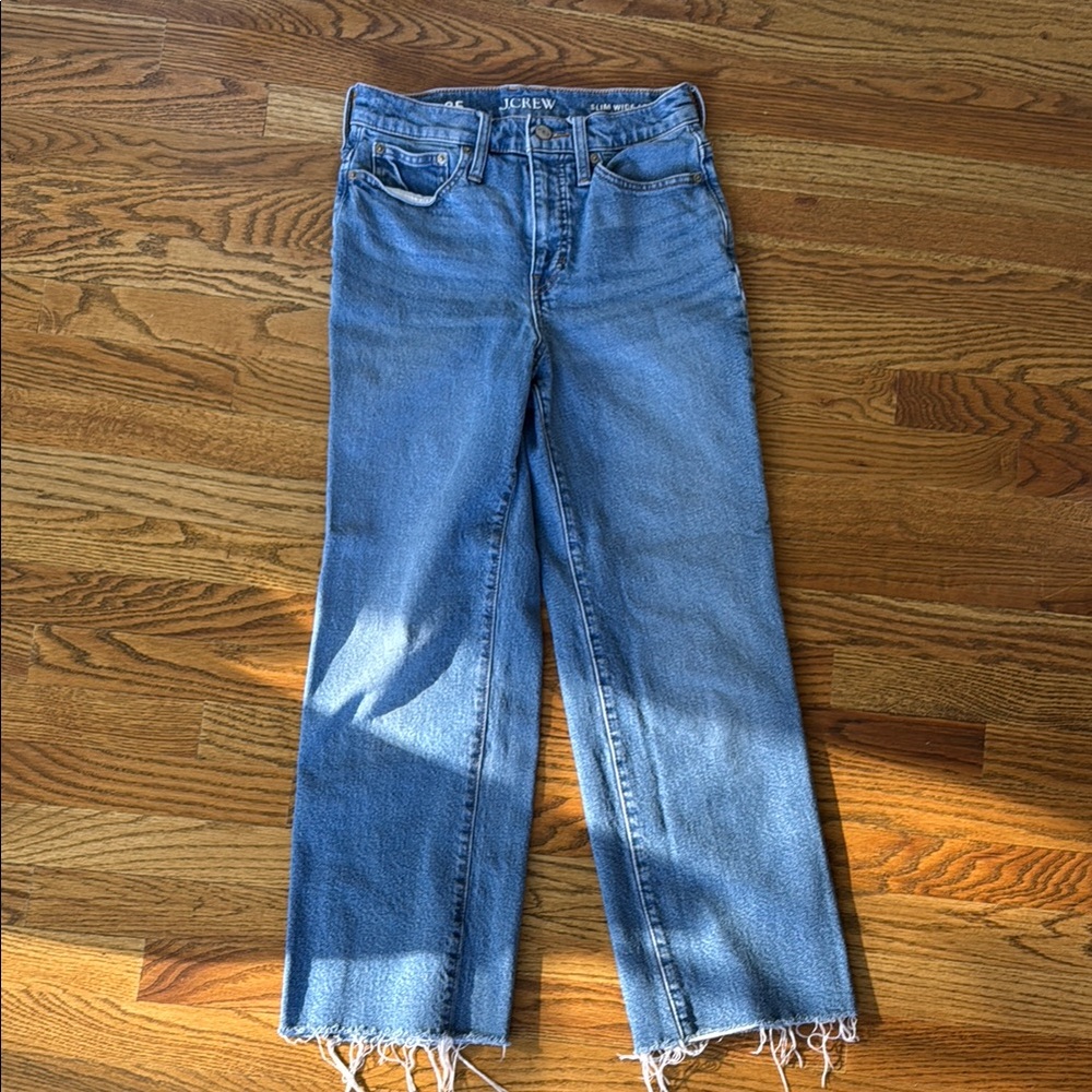 J. Crew Slim Wide Leg Cropped Jeans